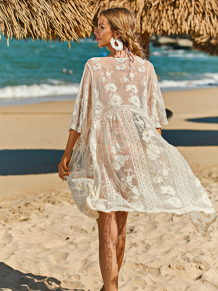 Summer Beach Vacation Sun Prot - Kimono Sheer Floral avis et prix