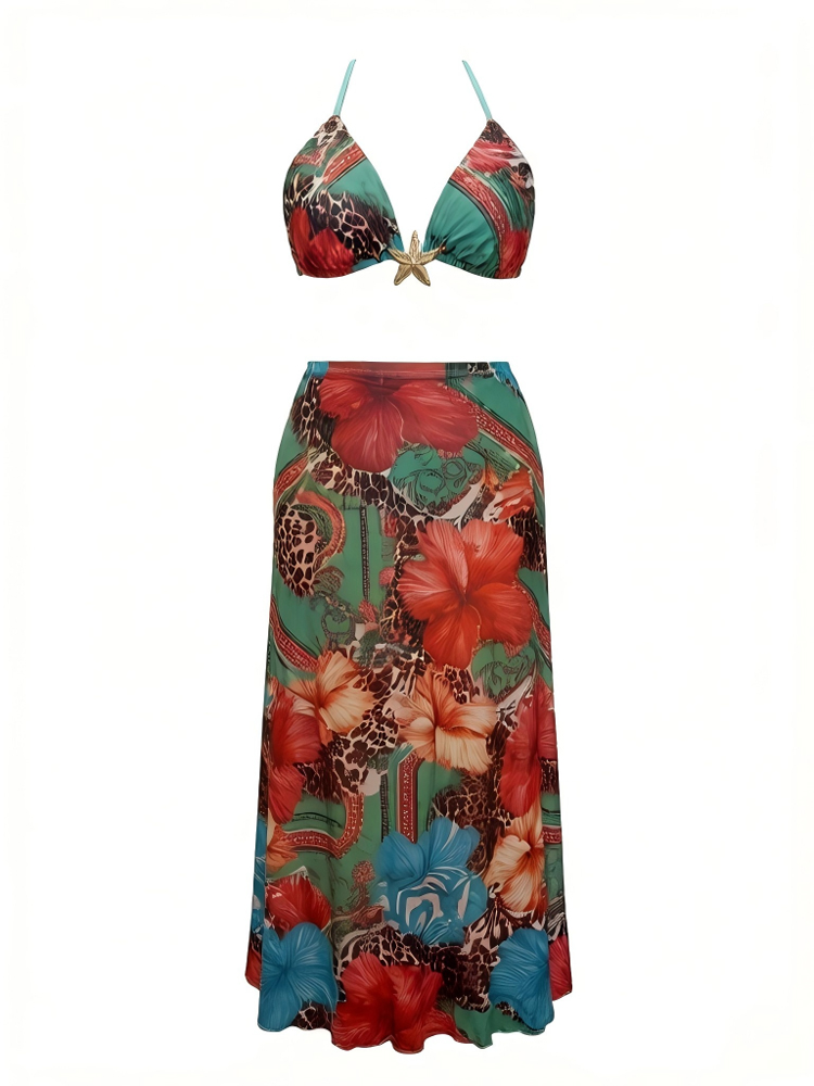 Women Plus Size Summer Boho Fl - Maxi Dress Halter avis et prix