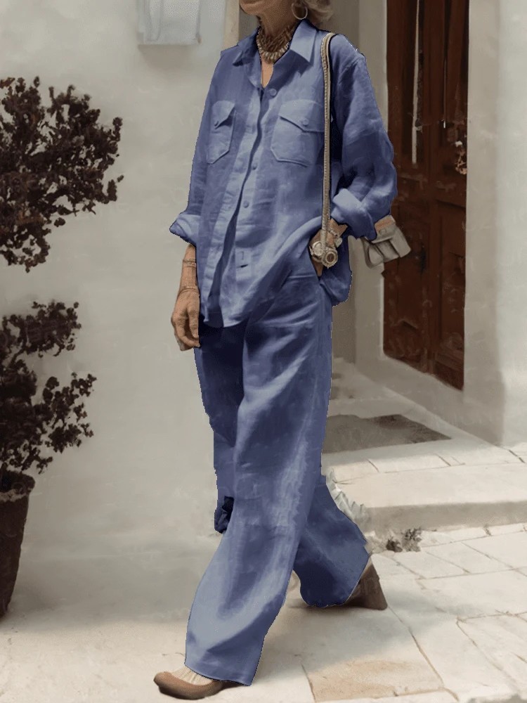 Fashion Solid Cotton Linen Shi - Linen Pant Wide avis et prix