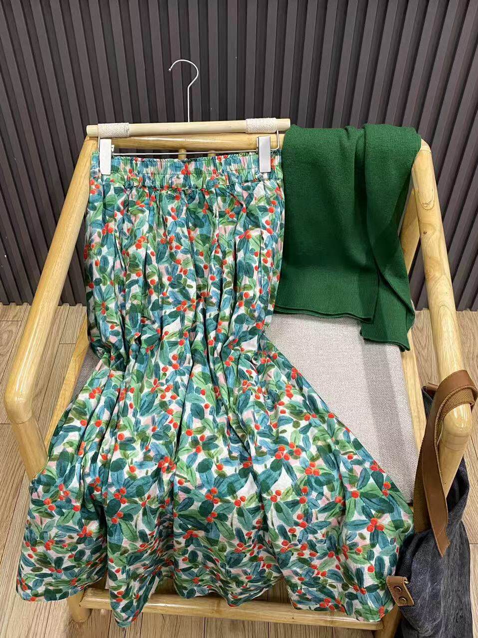 Retro Floral A-Line Midi Skirt - Midi Skirt Floral avis et prix