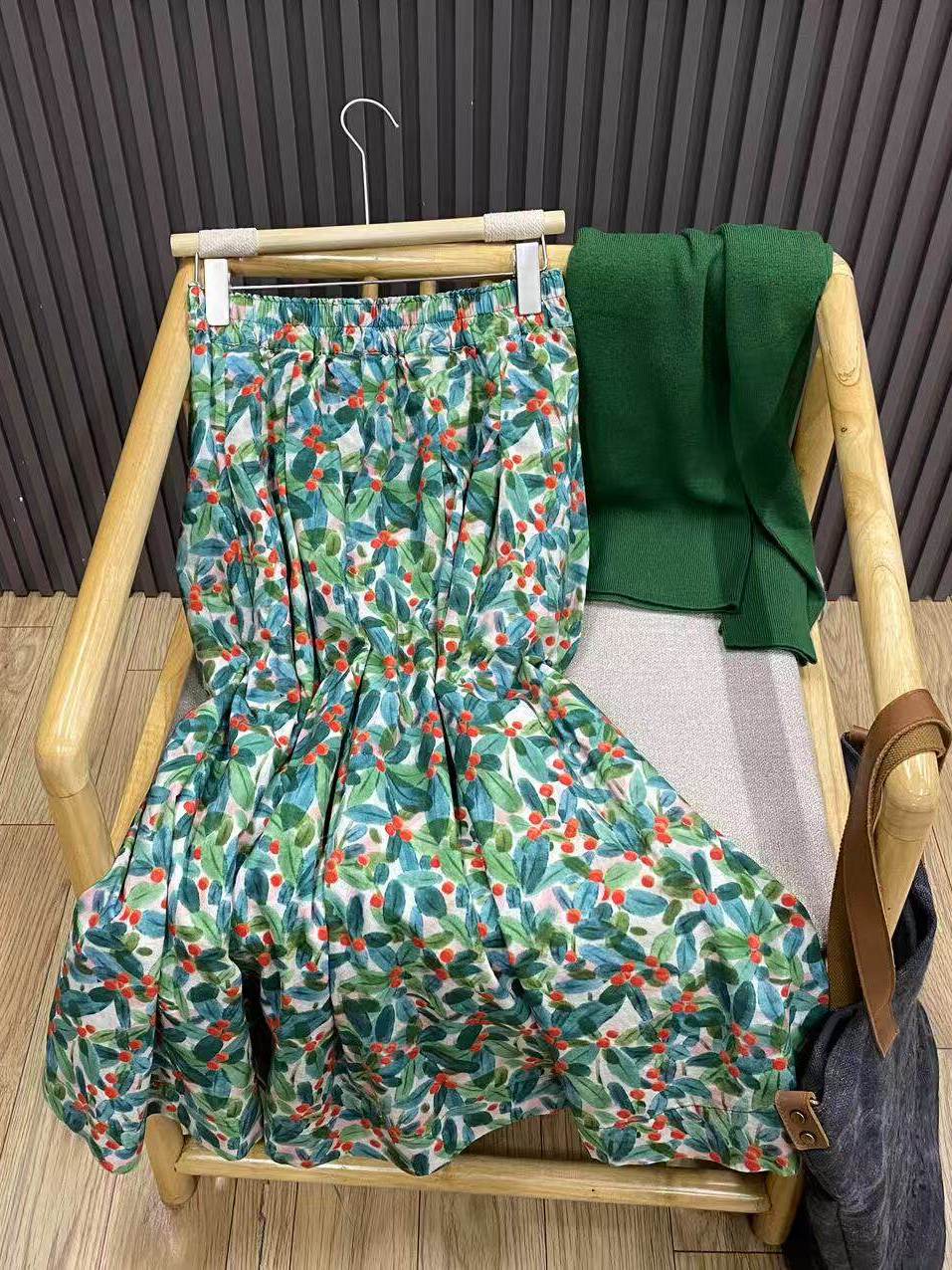 Retro Floral A-Line Midi Skirt - Midi Skirt Floral avis et prix