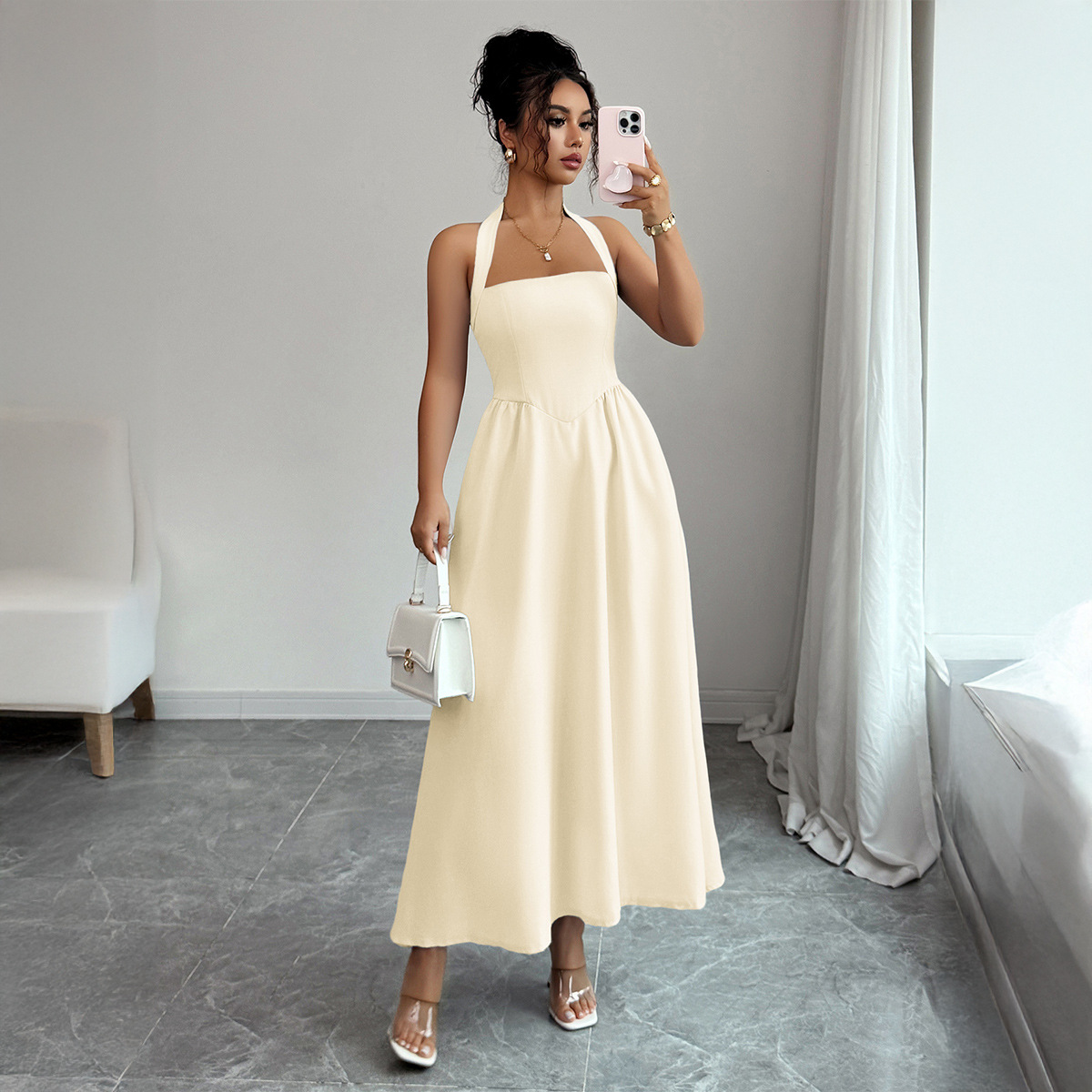 Women's Dress 5 Colors Halter  - Maxi Dress Halter avis et prix