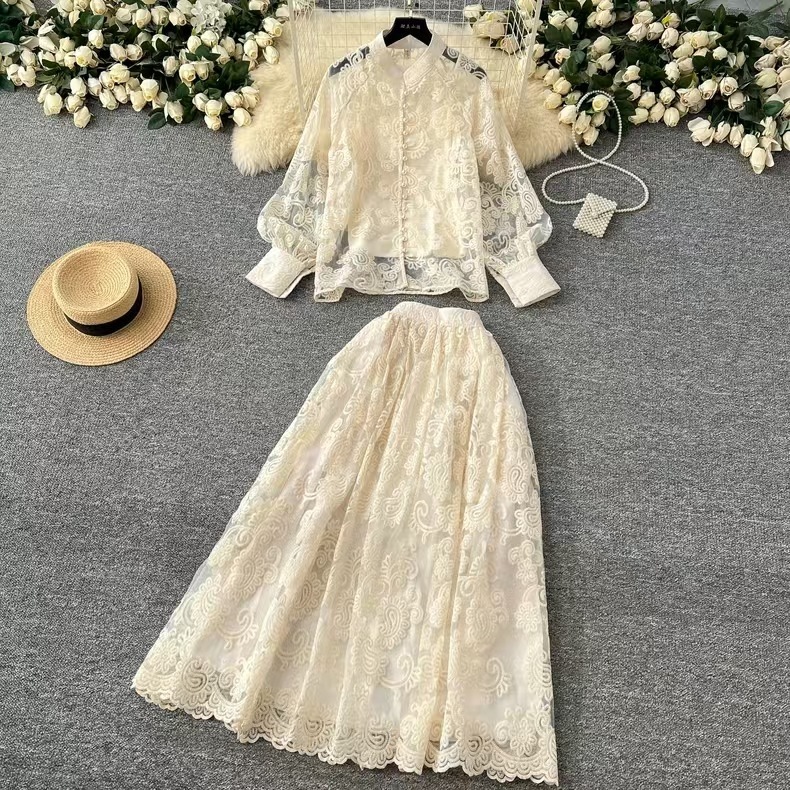Elegant 2 Piece Long Dress Wom - Midi Skirt Floral avis et prix