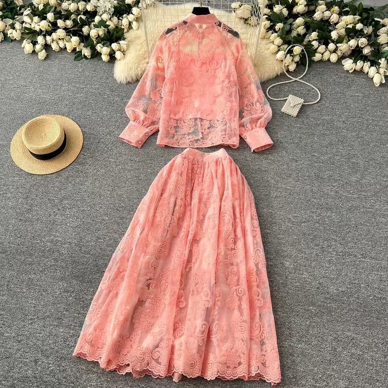 Elegant 2 Piece Long Dress Wom - Midi Skirt Floral avis et prix