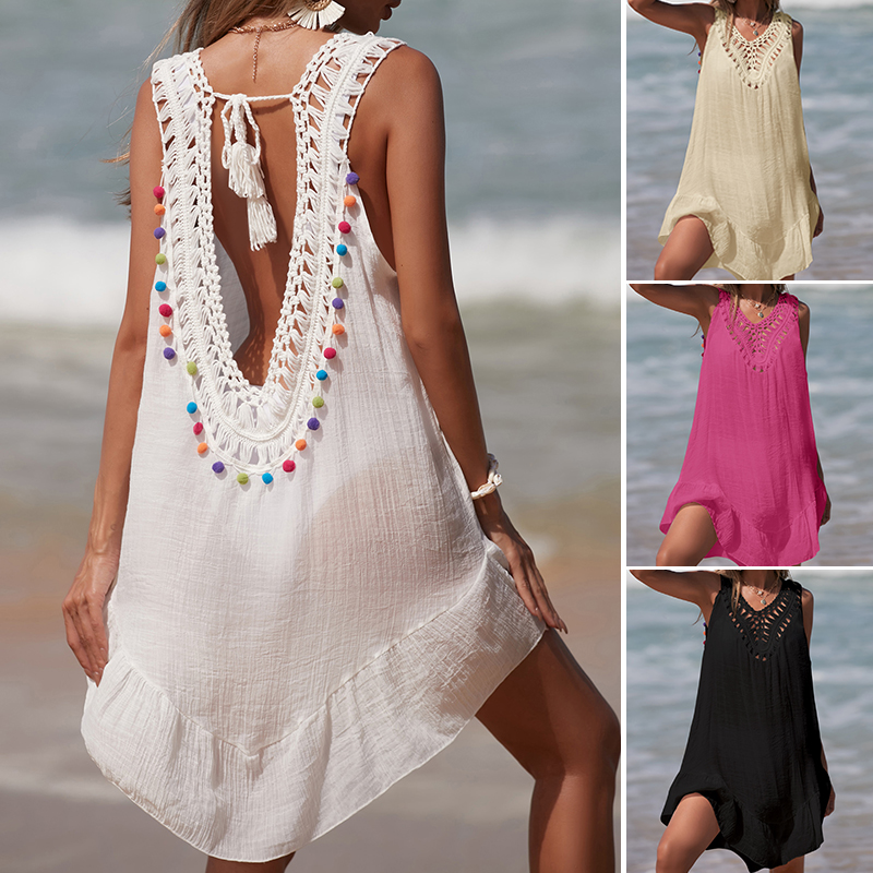 Women V-Neck Backless Hollow O - Cover Up Kaftan avis et prix