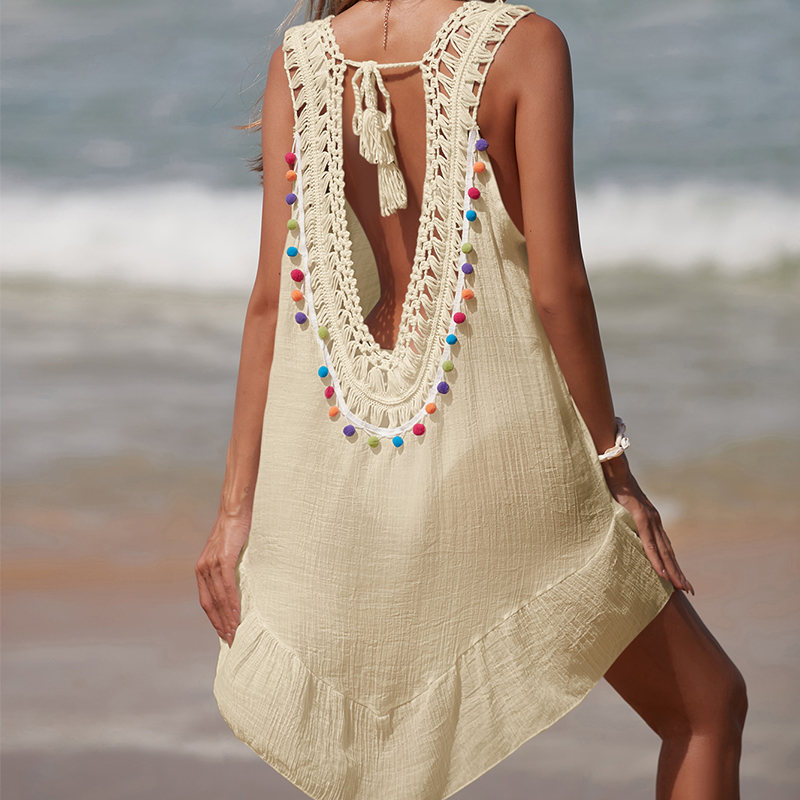 Women V-Neck Backless Hollow O - Cover Up Kaftan avis et prix