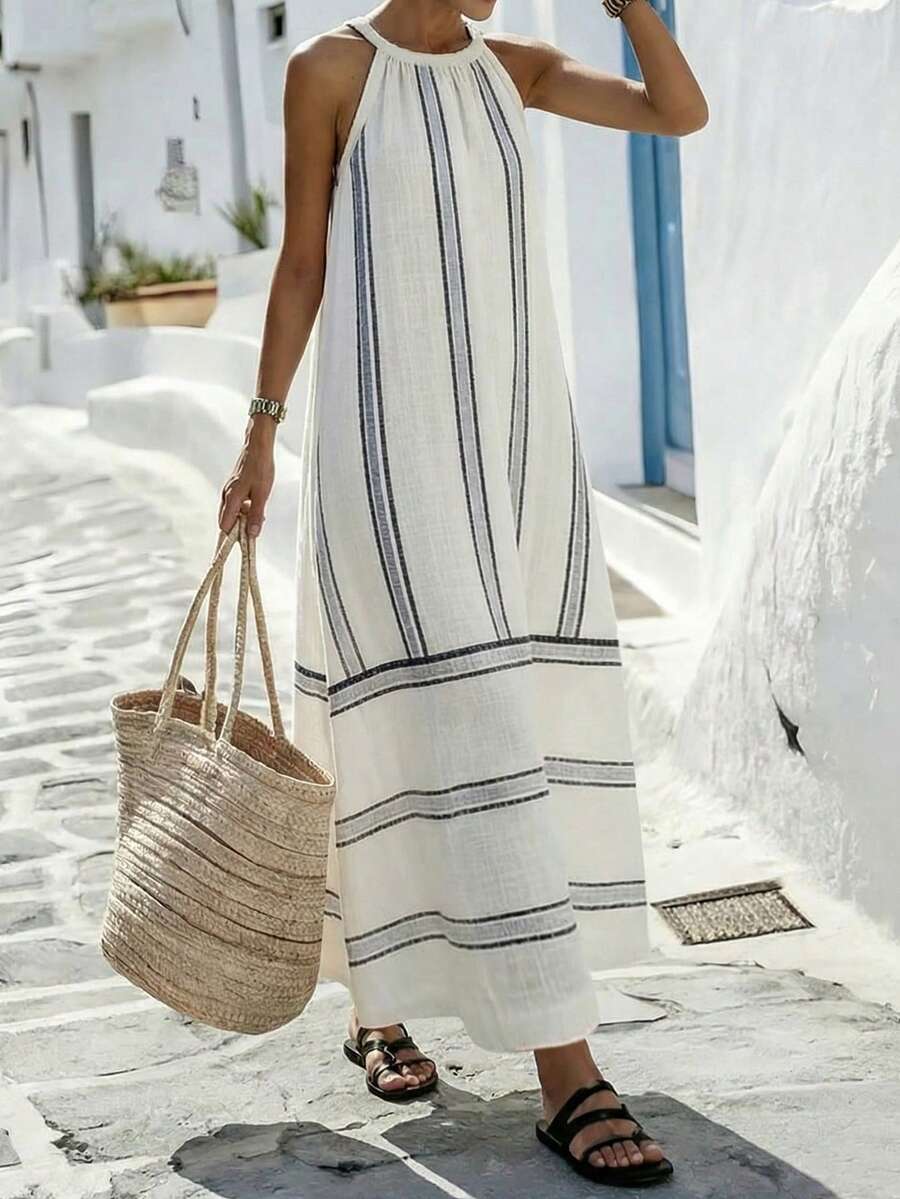 Women Sleeveless Halter Maxi D - Maxi Dress Halter avis et prix