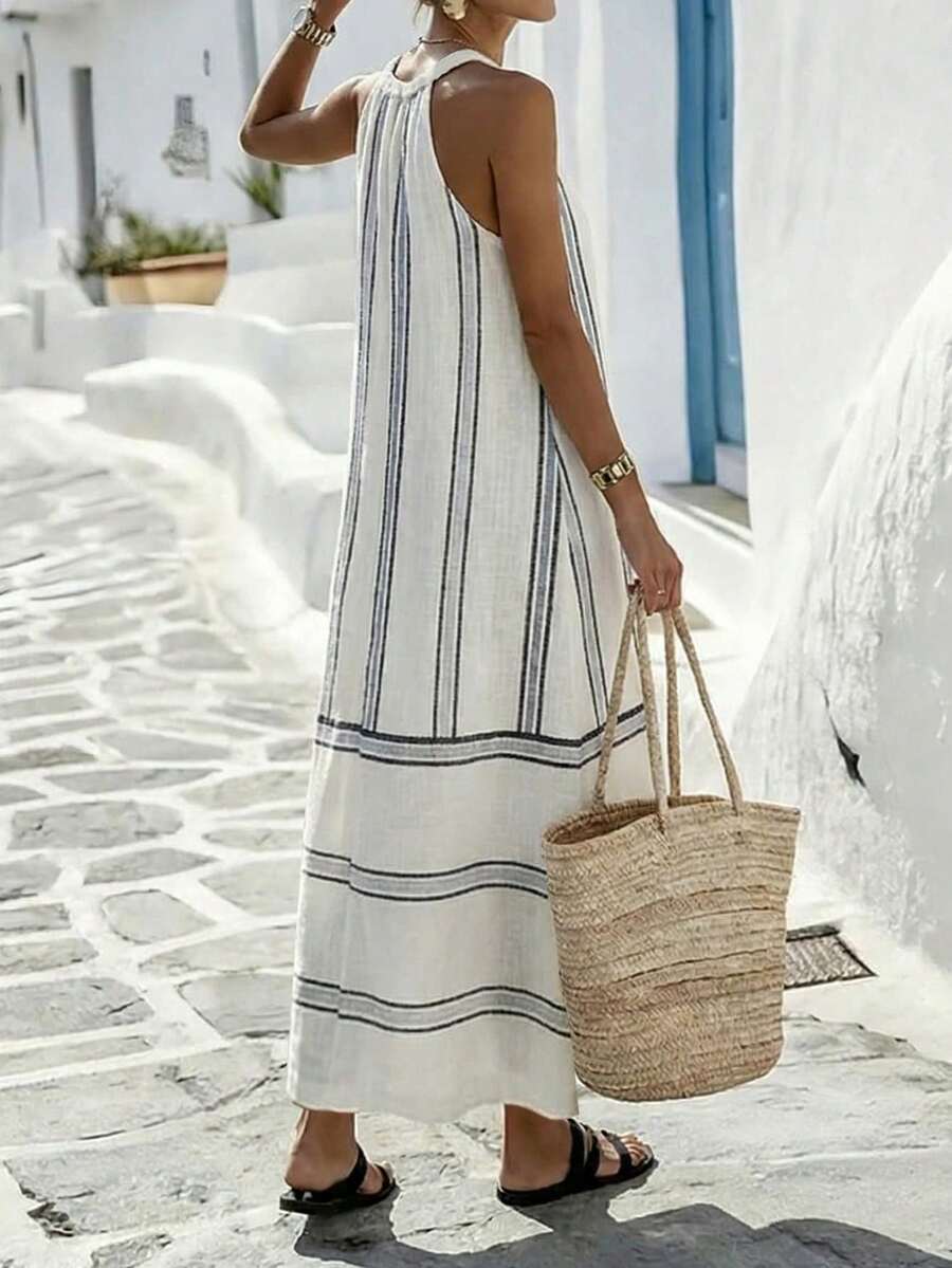 Women Sleeveless Halter Maxi D - Maxi Dress Halter avis et prix