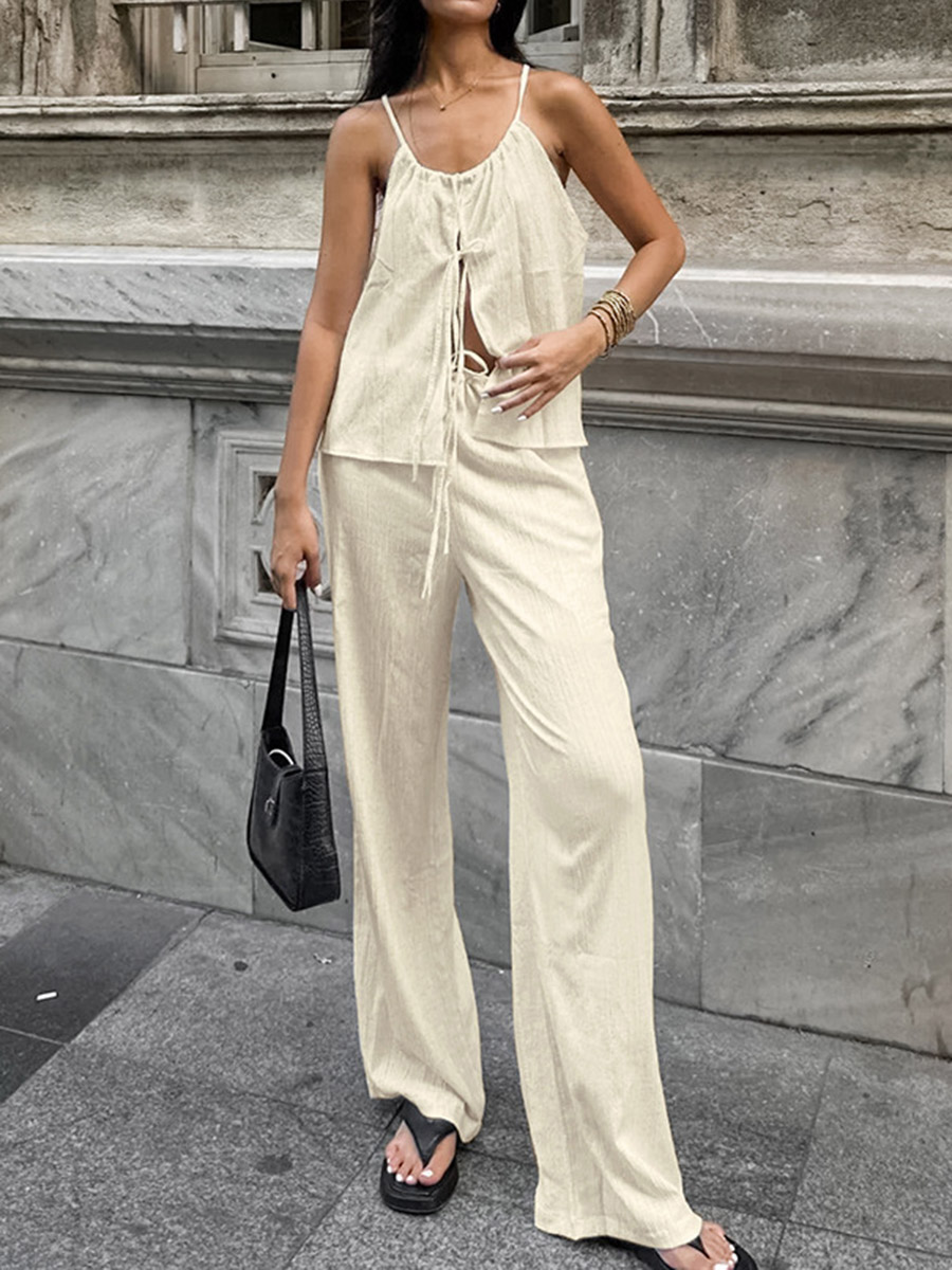 2026 Women Two Piece Set Women - Linen Pant Wide avis et prix