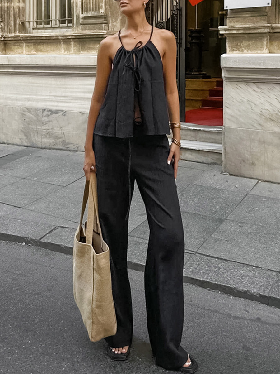 2026 Women Two Piece Set Women - Linen Pant Wide avis et prix