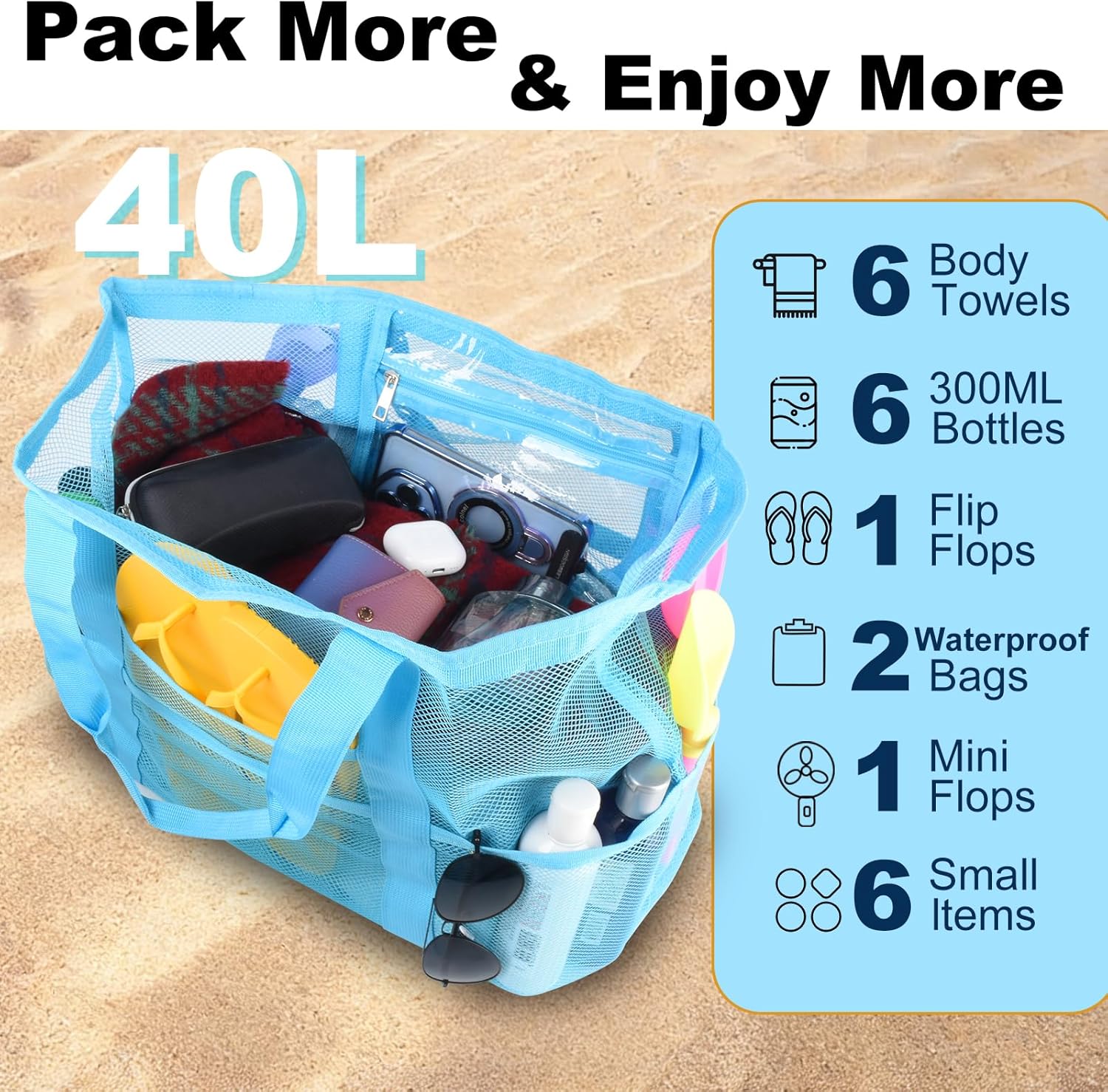 Mesh Beach Bag, Large Tote wit - Tote Bag Beach avis et prix