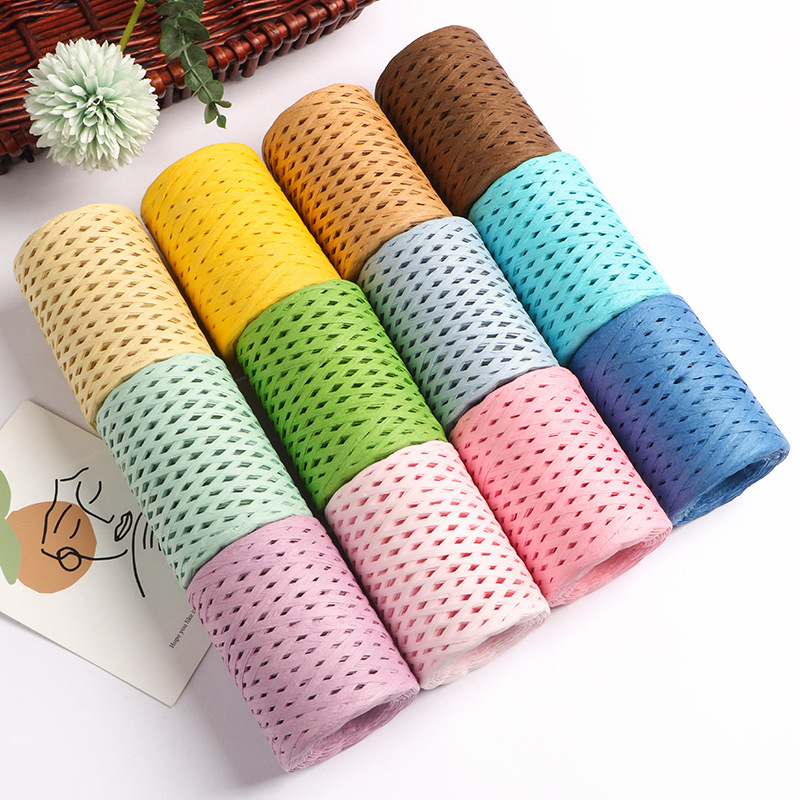150M Natural Raffia Straw Yarn - Crochet Bag Raffia avis et prix