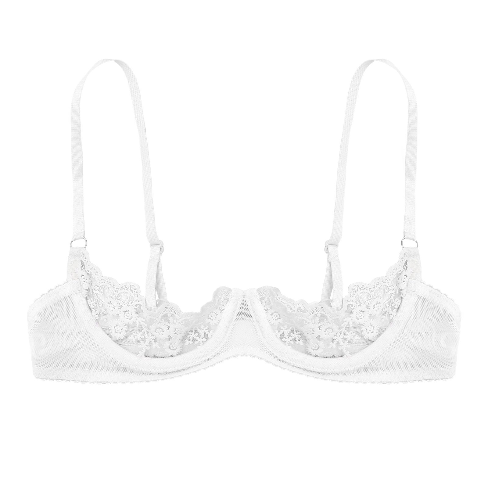 Women's Floral Lace Quarter Cu - Bralette Triangle Set avis et prix