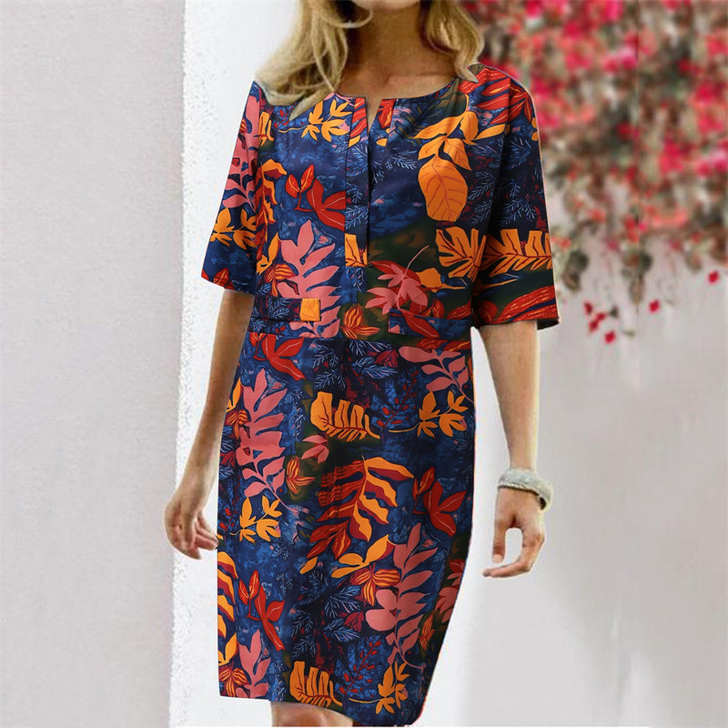 Summer Cotton Linen Printed Wo - Linen Dress Wrap avis et prix