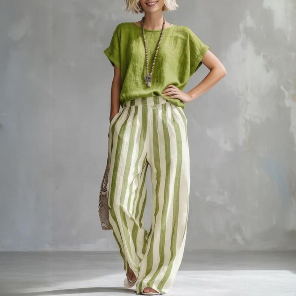 Casual Cotton Linen 2 Piece Se - Linen Pant Wide avis et prix