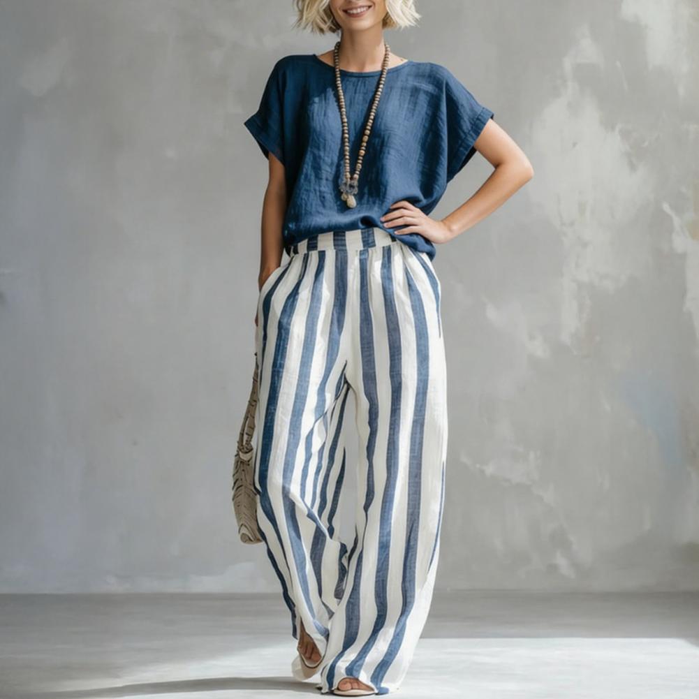 Casual Cotton Linen 2 Piece Se - Linen Pant Wide avis et prix