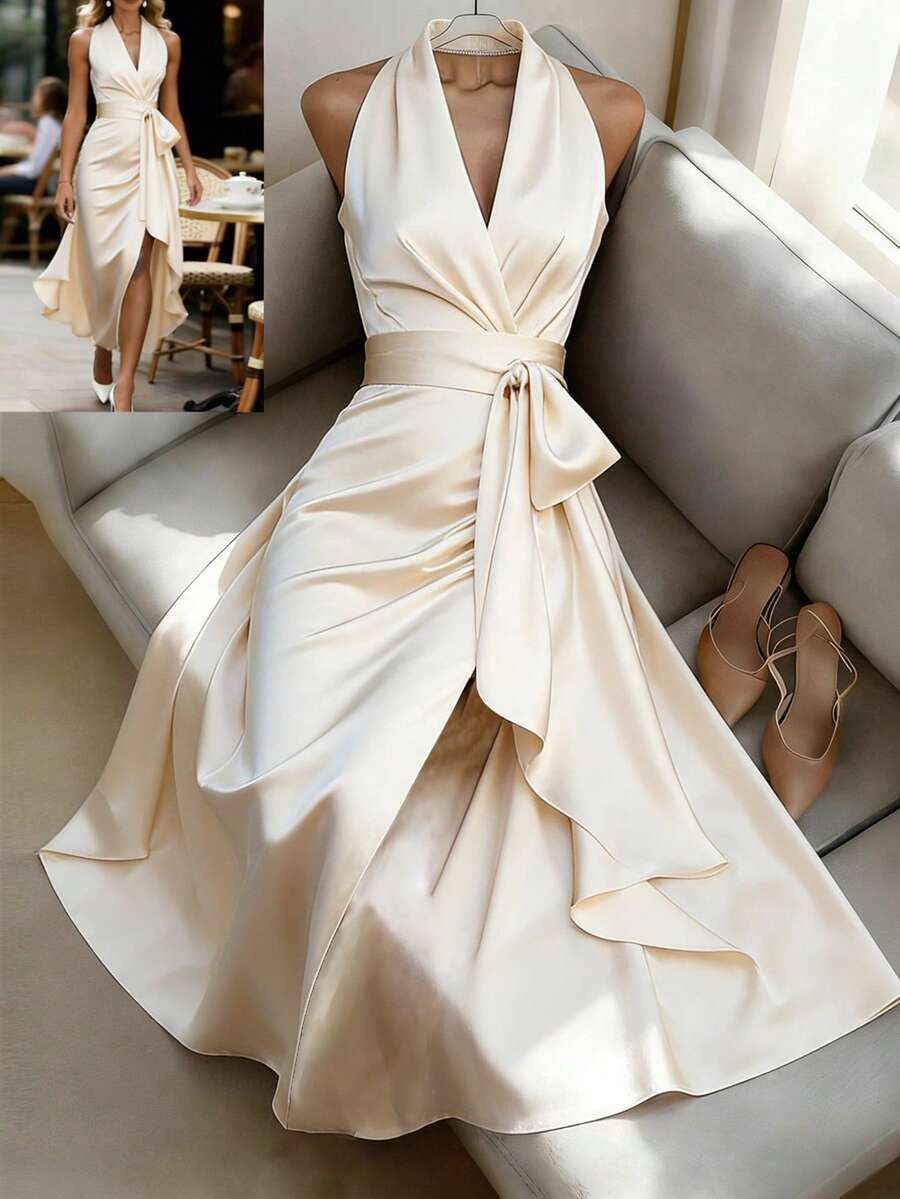 Women's Off Shoulder Bodycon M - Maxi Dress Halter avis et prix