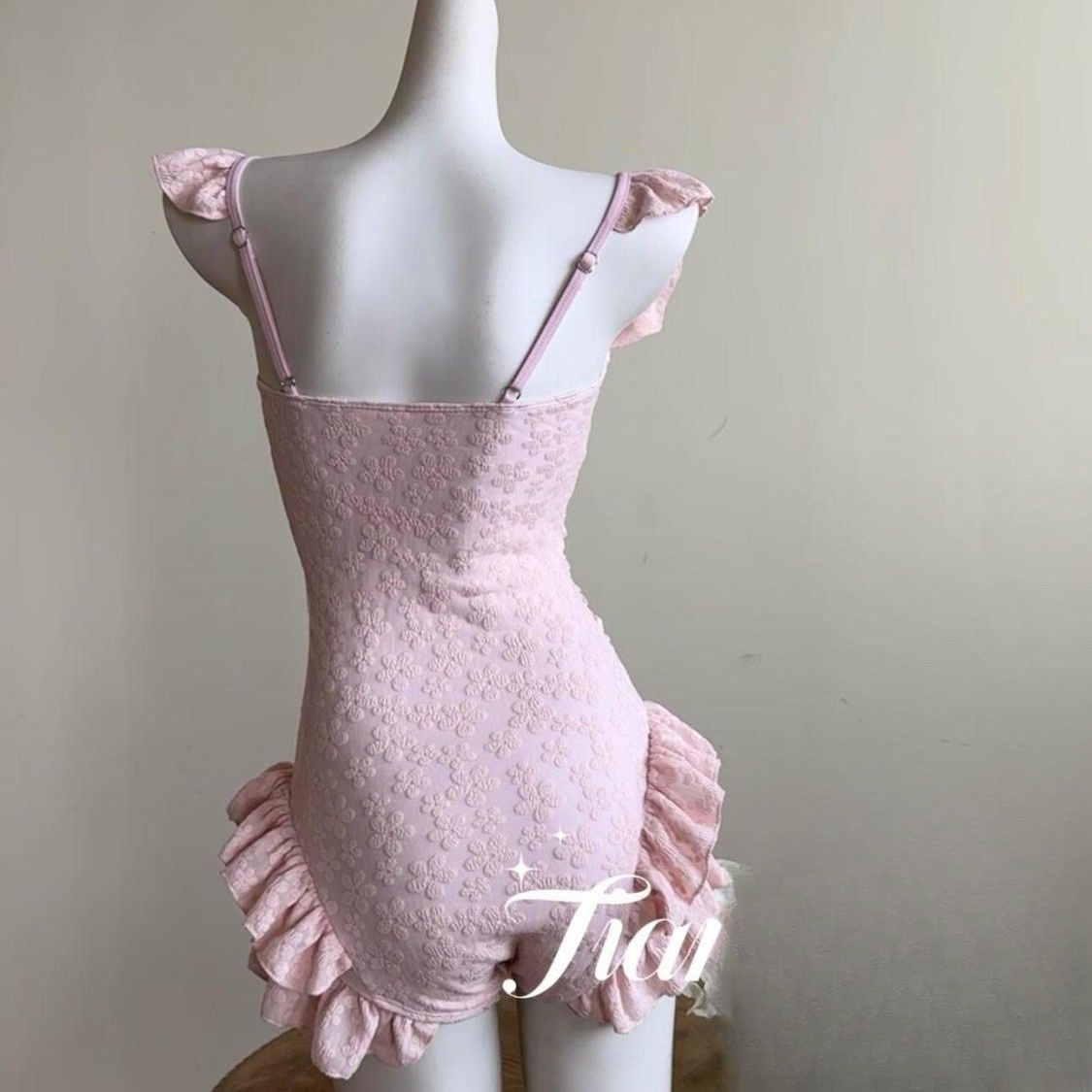 Swimsuit Women Pink Jacquard F - Swimsuit Bikini Ruched avis et prix