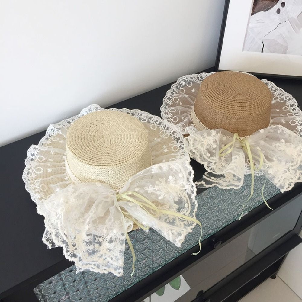 Floppy Lace Bow Sun Hat Breath - Hat Floppy Wide avis et prix