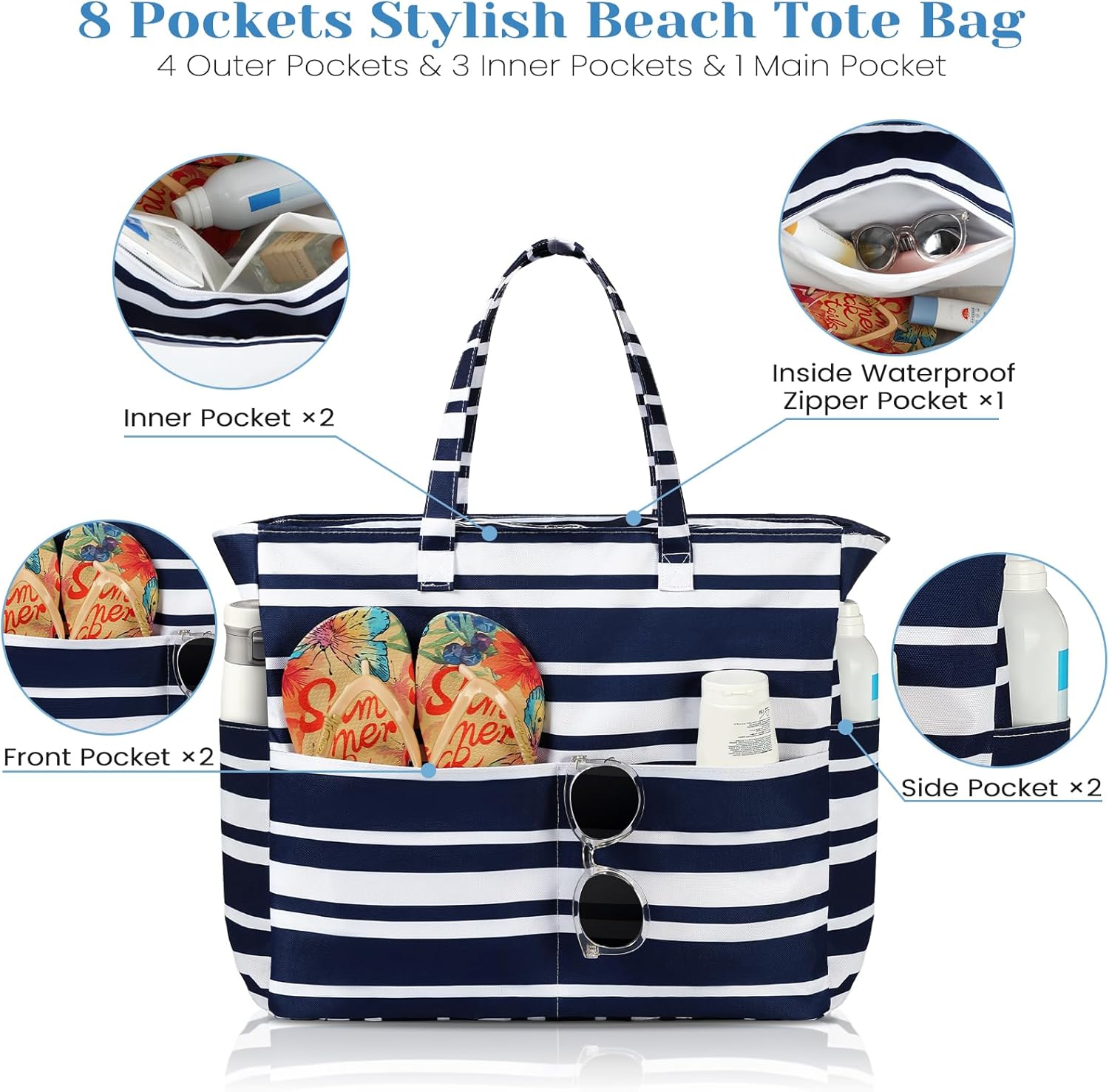 Waterproof Sandproof Beach Tot - Tote Bag Beach avis et prix