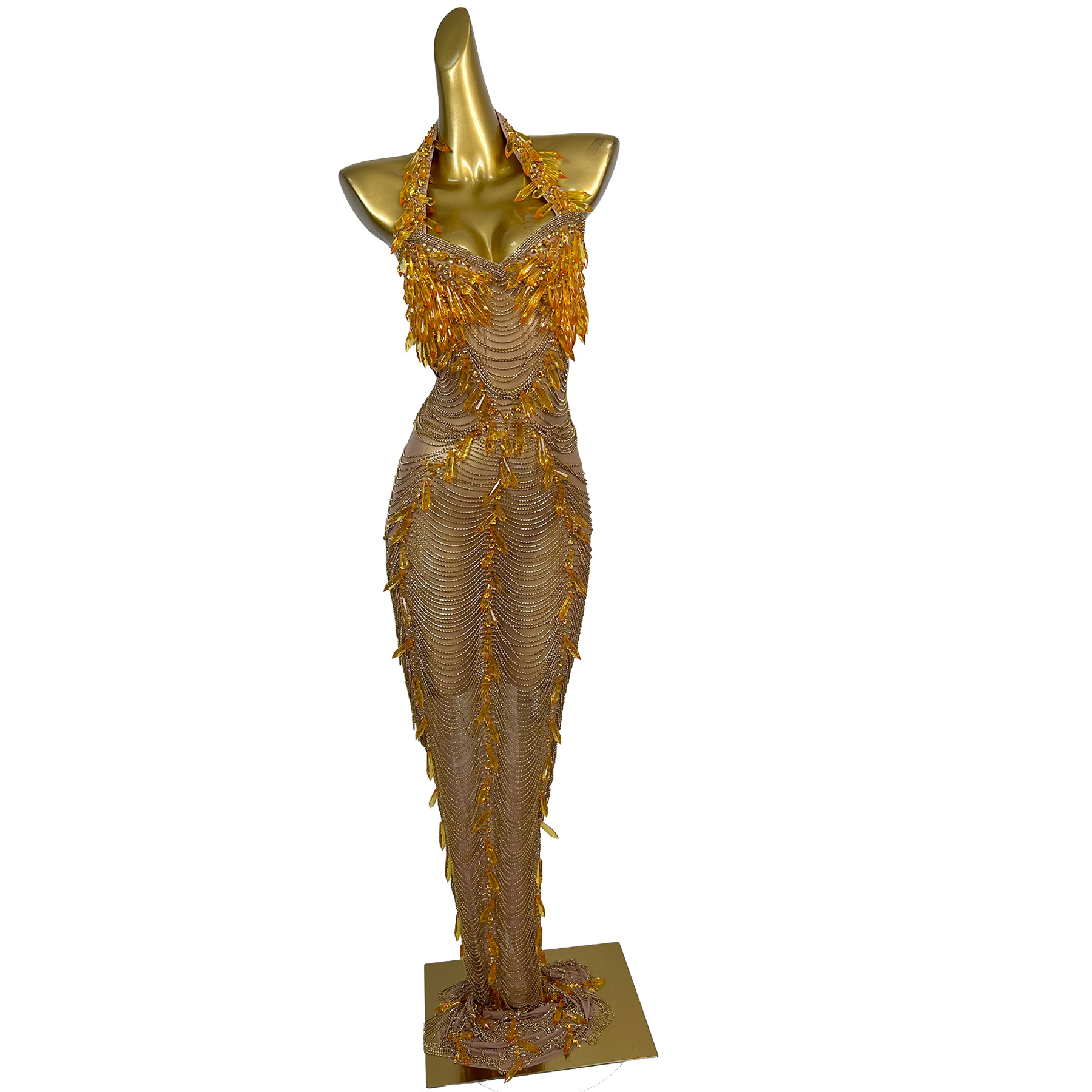 Ailisi Women Luxury Gold Cryst - Maxi Dress Halter avis et prix