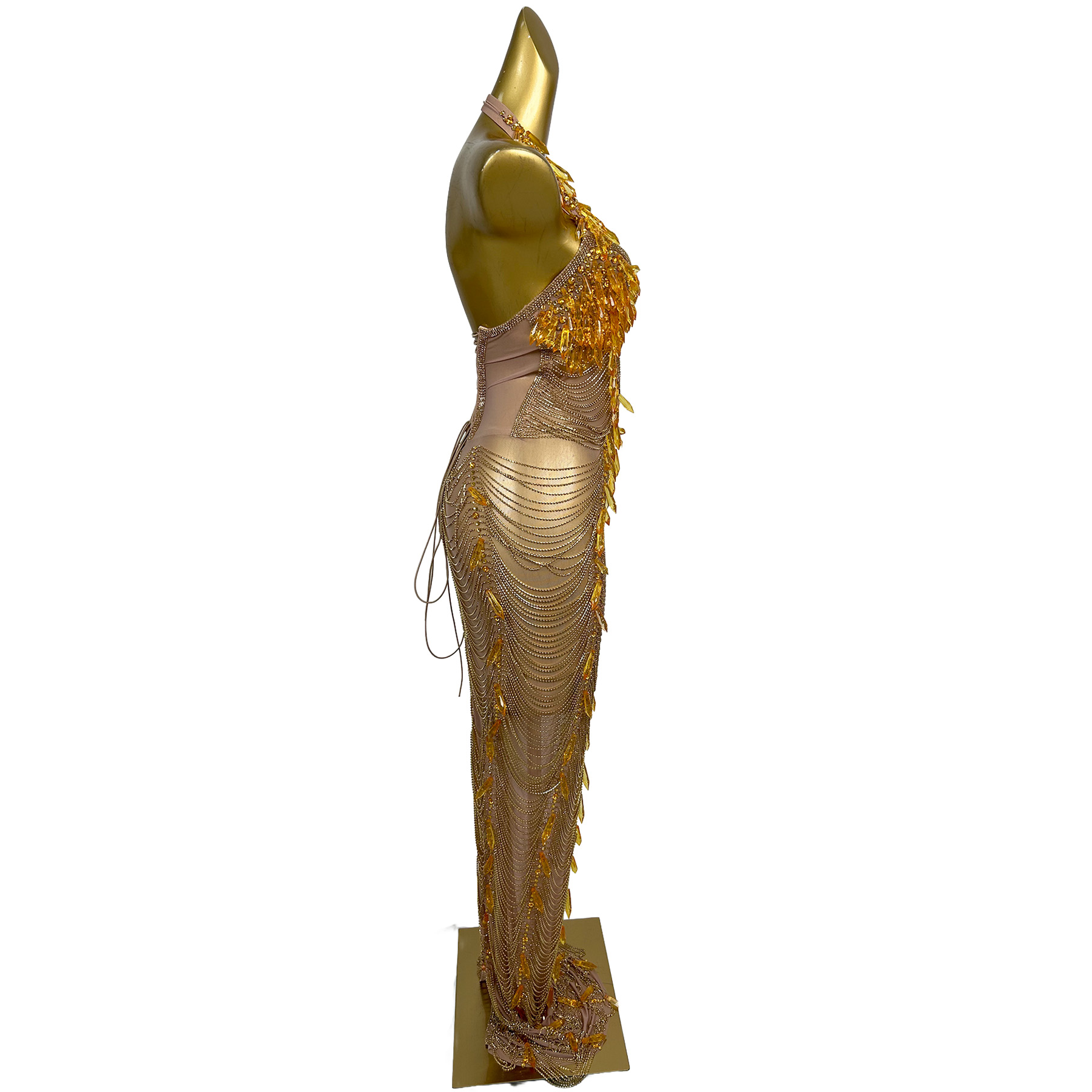 Ailisi Women Luxury Gold Cryst - Maxi Dress Halter avis et prix