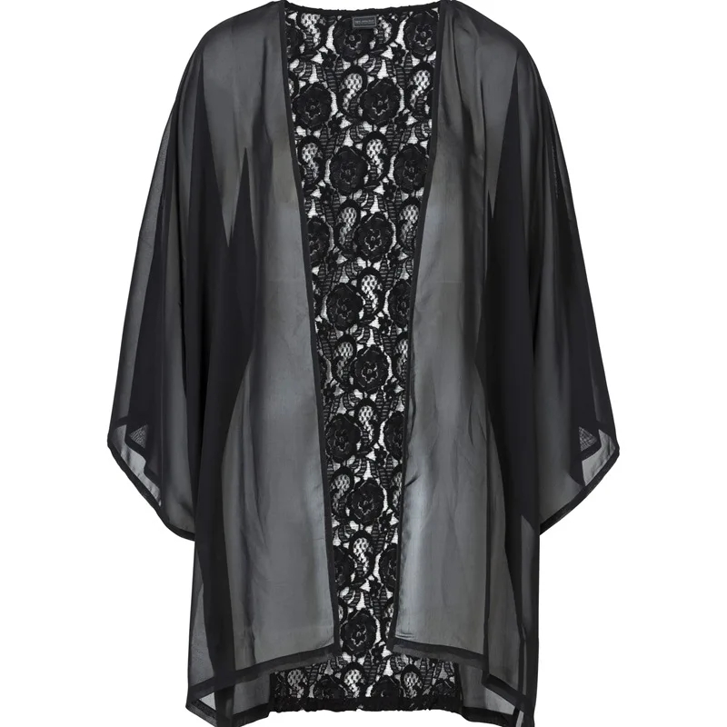 Women's Elegant Black Sheer Ki - Kimono Sheer Floral avis et prix
