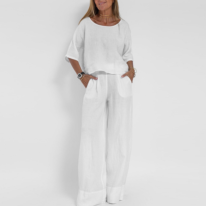 Linen Suits for Women 2 Pieces - Linen Pant Wide avis et prix