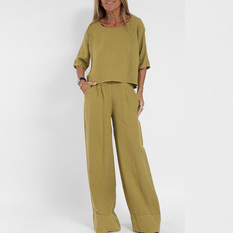 Linen Suits for Women 2 Pieces - Linen Pant Wide avis et prix