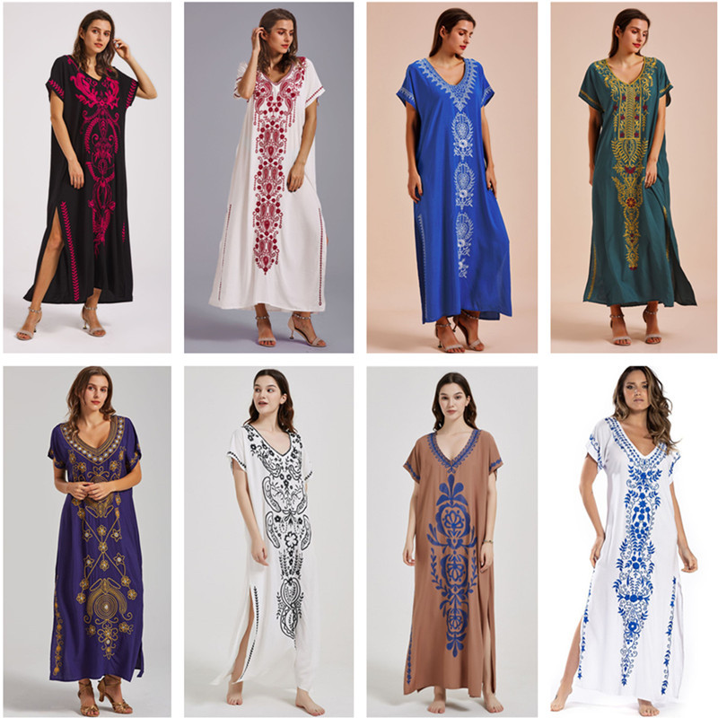 Swimsuit Cover Ups Embroidery  - Cover Up Kaftan avis et prix