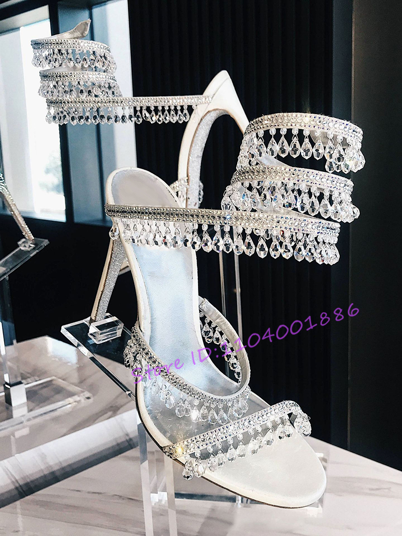 Rhinestone Snake Shape Ankle S - Sandal Strappy Heeled avis et prix