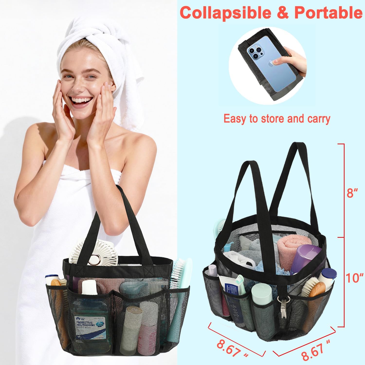 Portable Mesh Shower Caddy wit - Tote Bag Beach avis et prix