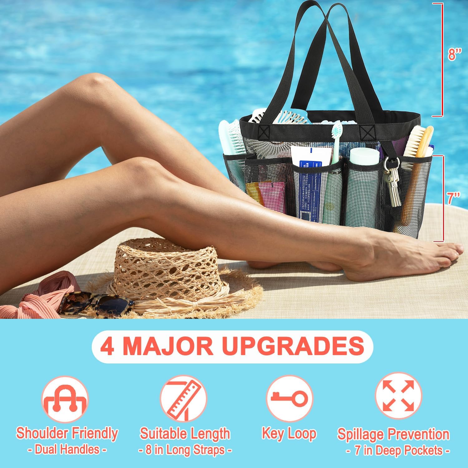 Portable Mesh Shower Caddy wit - Tote Bag Beach avis et prix