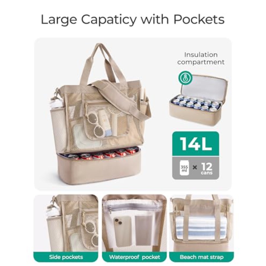 BAGSMART Beach Bag for Women M - Tote Bag Beach avis et prix