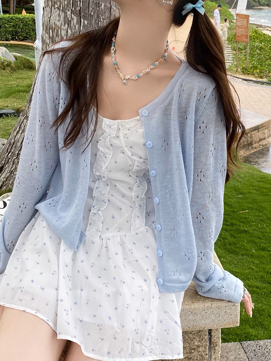 Summer Mint Green Thin Knitted - Cover Up Kaftan avis et prix