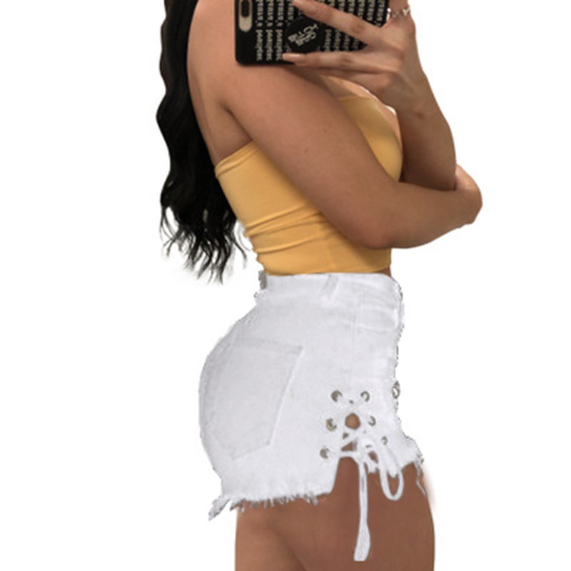 Y2k Women's Shorts Low Rise Mi - Shorts Denim Frayed avis et prix