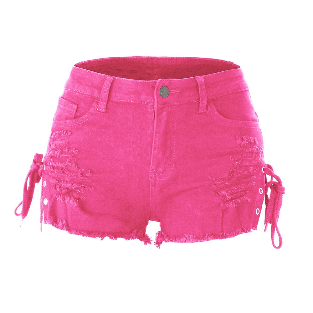 Y2k Women's Shorts Low Rise Mi - Shorts Denim Frayed avis et prix
