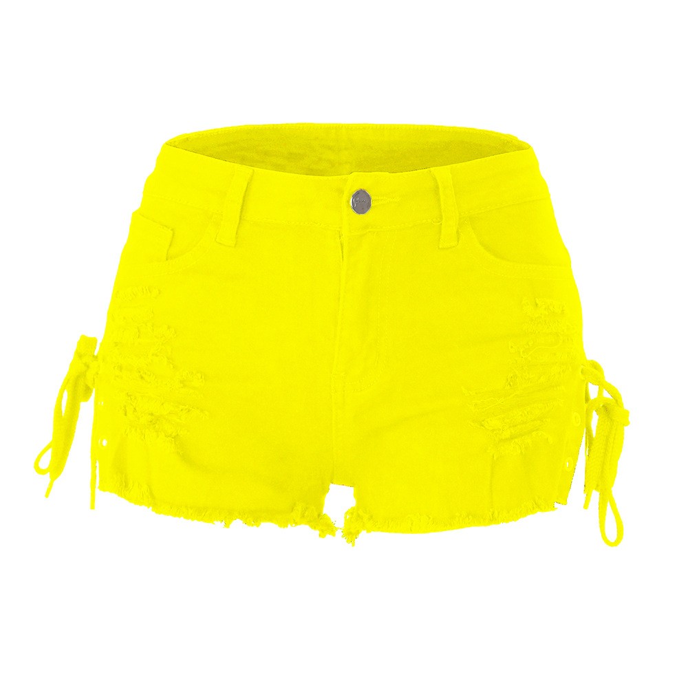 Y2k Women's Shorts Low Rise Mi - Shorts Denim Frayed avis et prix
