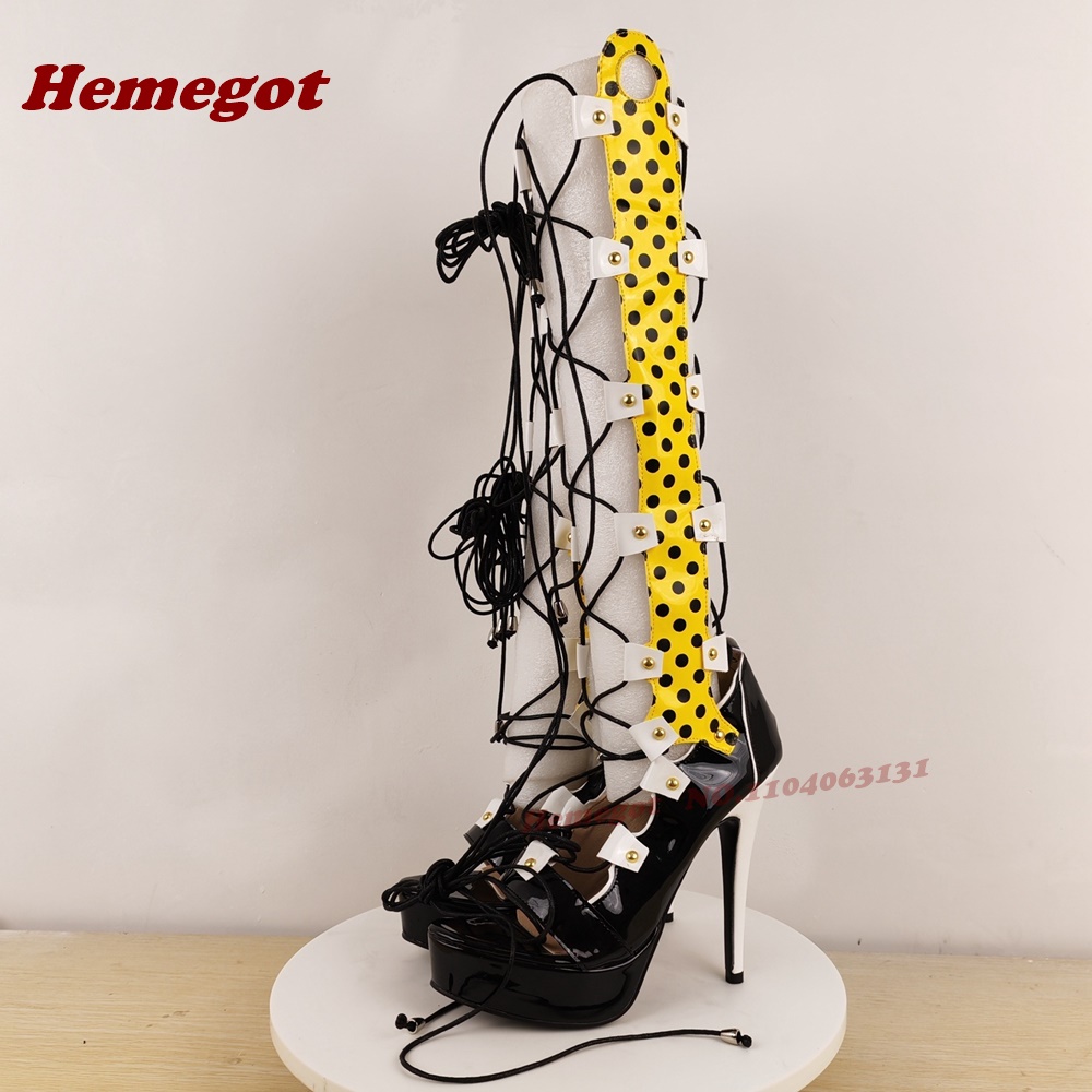 Colorful Platform Lace-Up Sand - Sandal Strappy Heeled avis et prix
