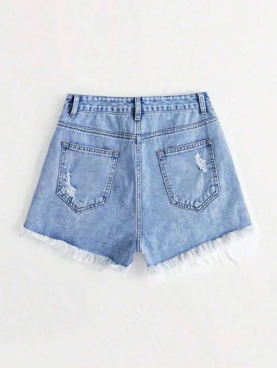 Womens Distressed Denim Shorts - Shorts Denim Frayed avis et prix