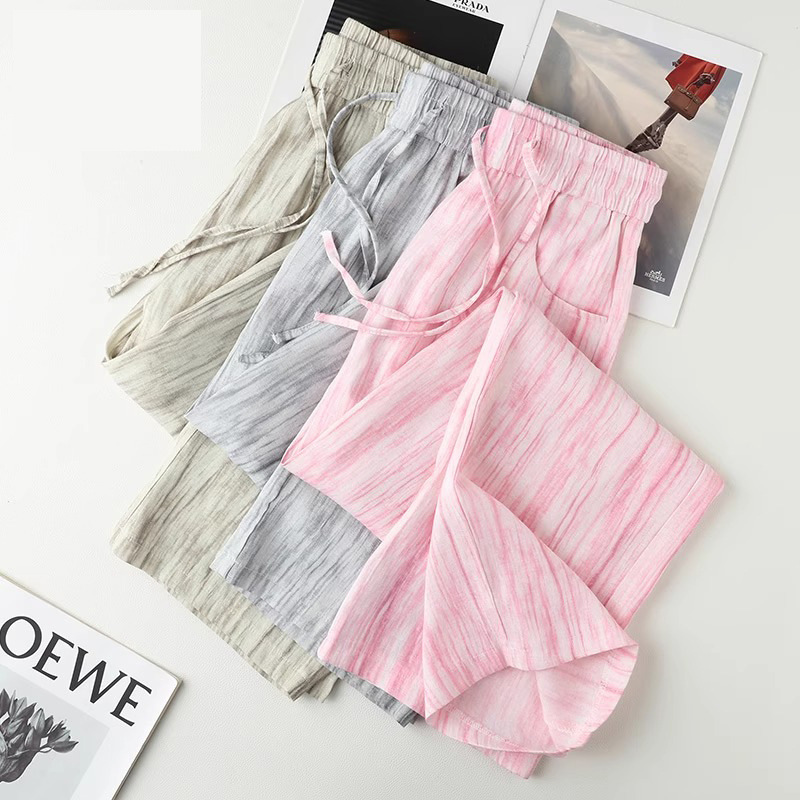 Tie-Dye Ice Silk Cotton Linen  - Linen Pant Wide avis et prix