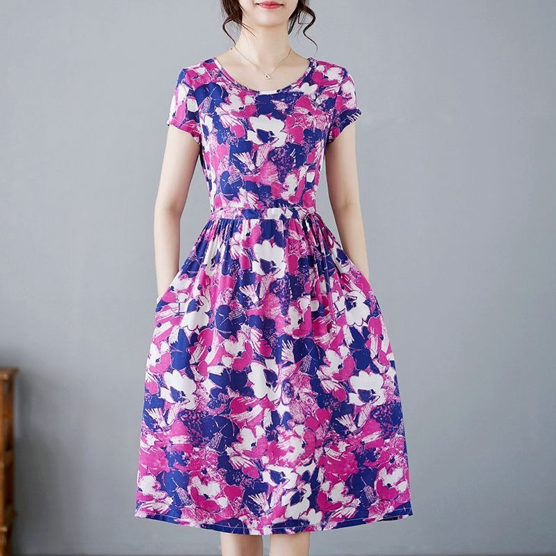 Women's Magenta Abstract Flora - Midi Skirt Floral avis et prix