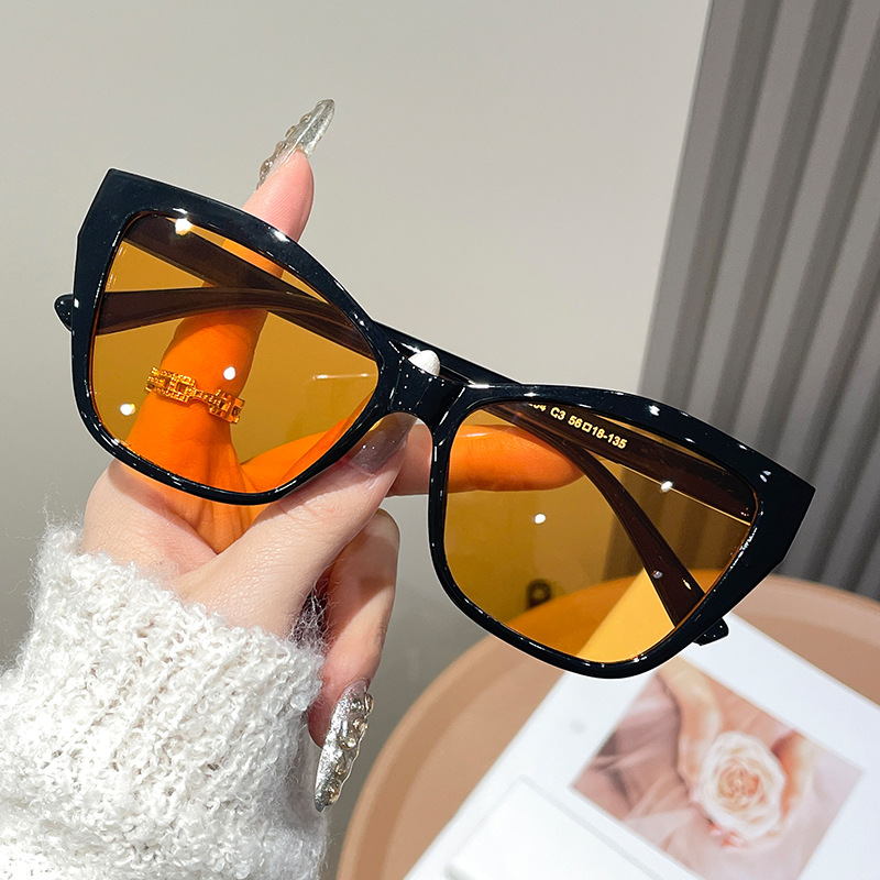 Women Color Block Cat Eye Eyeg - Sunglasses Cat Eye avis et prix
