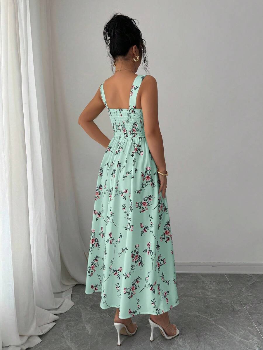 Mint Green Floral Midi Dress W - Midi Skirt Floral avis et prix