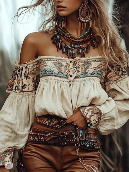 Chic Bohemian Off Shoulder Blo - Blouse Off Shoulder avis et prix
