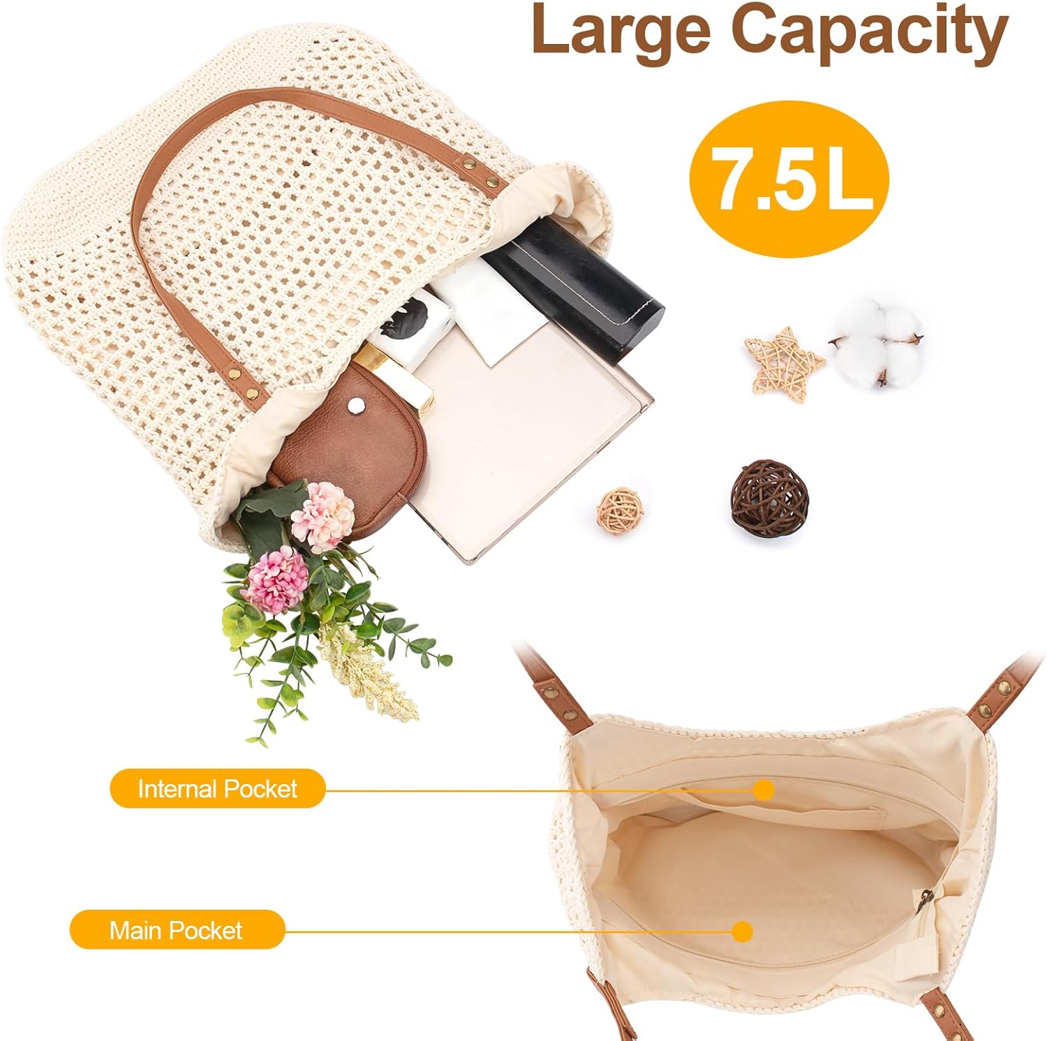 Crochet Beach Bag Purse, Boho  - Tote Bag Beach avis et prix