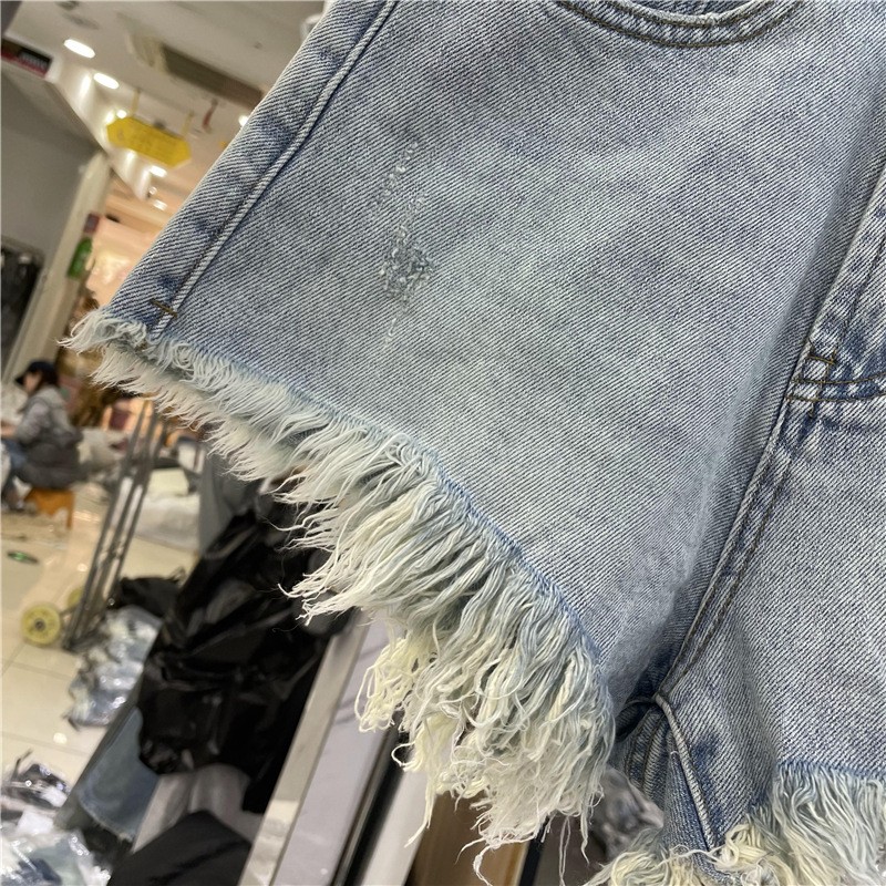 Summer Women's Clothing Casual - Shorts Denim Frayed avis et prix