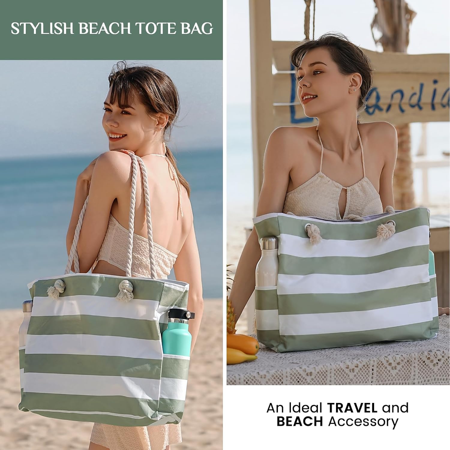 Large Waterproof Beach Tote Ba - Tote Bag Beach avis et prix
