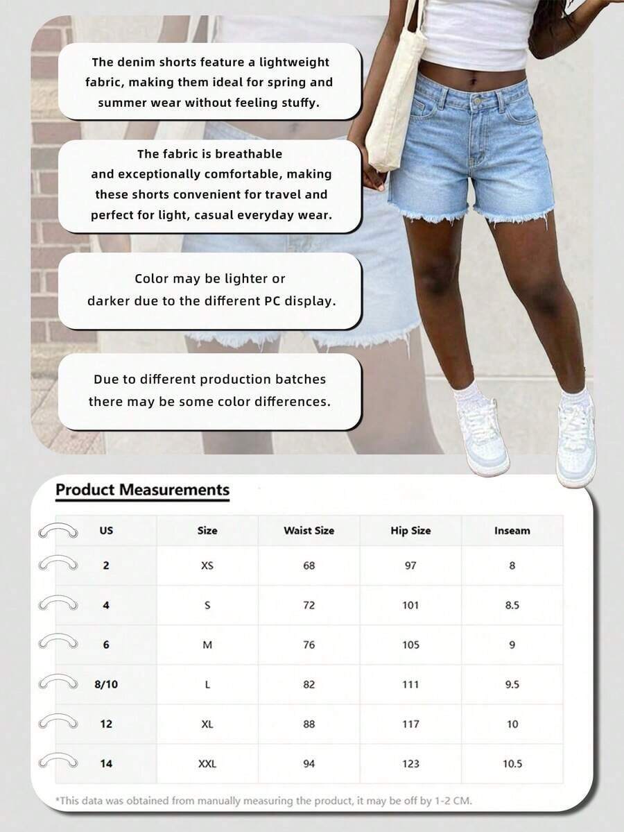Womens High Waist Light Wash D - Shorts Denim Frayed avis et prix