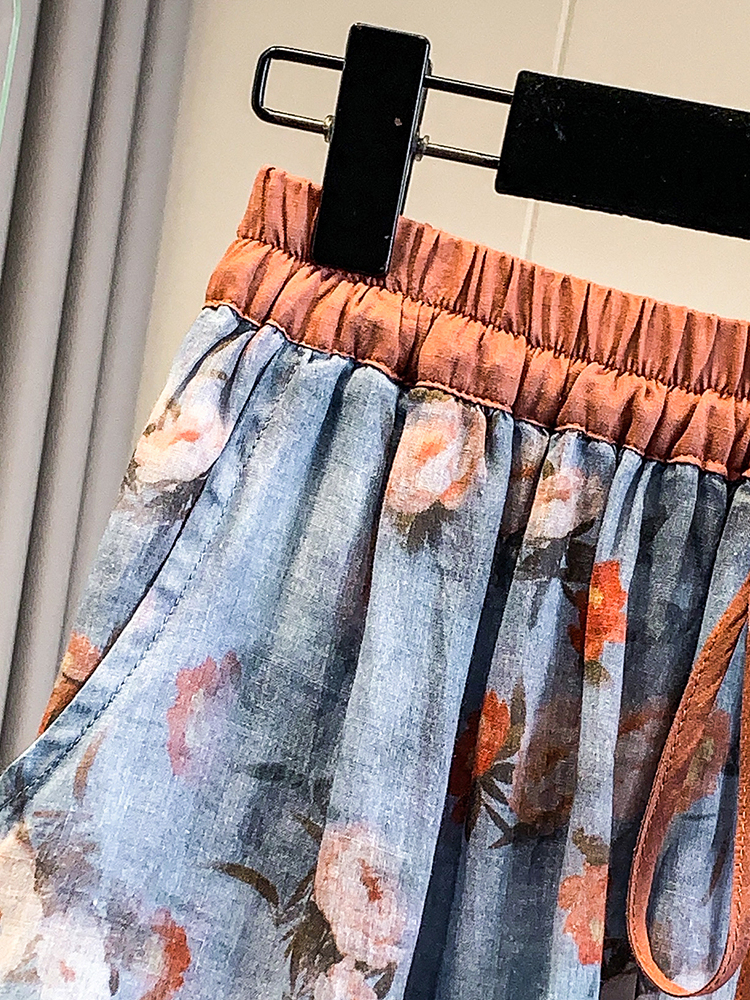 Fashionable Artistic Large Siz - Midi Skirt Floral avis et prix